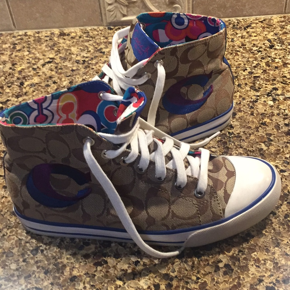 Authentic Coach high top tennis shoes